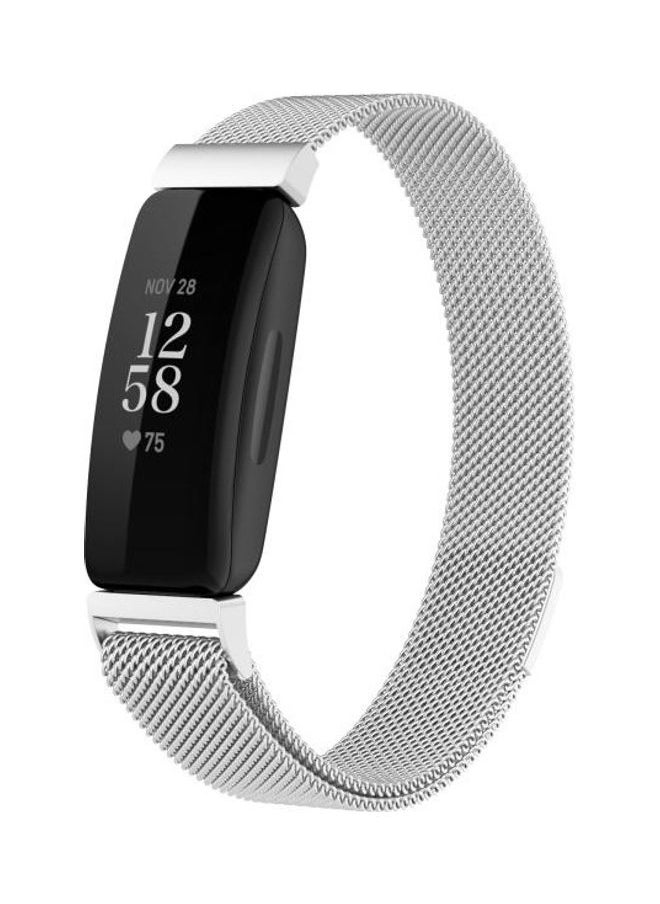 NIBEMINENT - For Fitbit Inspire 2 Milanese Replacement Wrist Strap Watchband Silver - Image 1