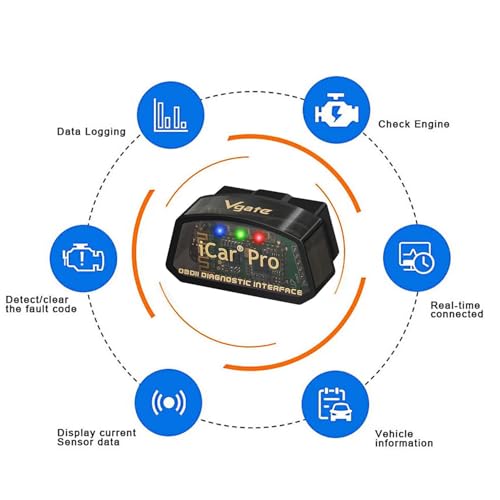 Vgate iCar Pro(BT3.0/ BLE4.0) OBD2 Scanner Bluetooth Code Reader Diagnostic Scan Tool for Android & iOS & Windows Compatible with ELM327 Adapter - Image 3