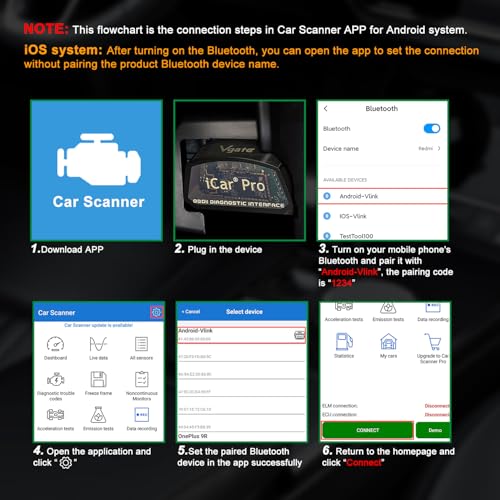 Vgate iCar Pro(BT3.0/ BLE4.0) OBD2 Scanner Bluetooth Code Reader Diagnostic Scan Tool for Android & iOS & Windows Compatible with ELM327 Adapter - Image 5
