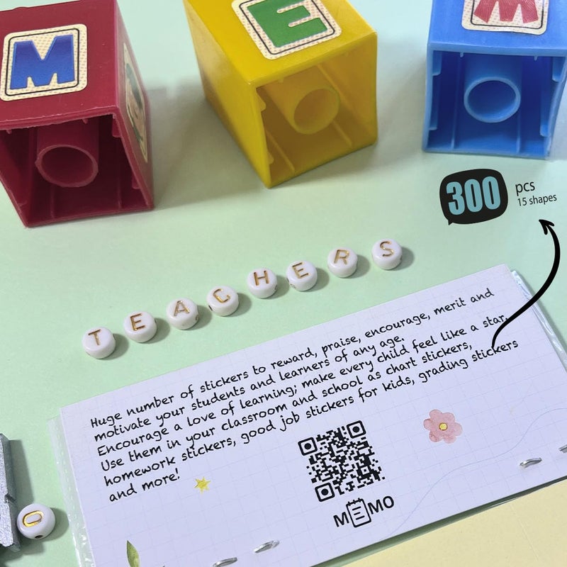 Memo teachers Education Stickers, Multi color Circles Paper, 300 stickers for Classroom Rewards & encourage (Teacher 1 (purple)) - Image 5