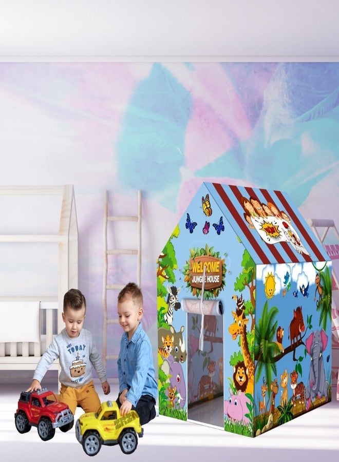 ZIPRON Play Tent House for Kids 2 to 8 Years Boys Girls Foldable Lightweight Indoor Outdoor Children Toy Tent Colorful Kids Playhouse for Home Birthday Gift (Jungle World Play Tent House) - Image 2