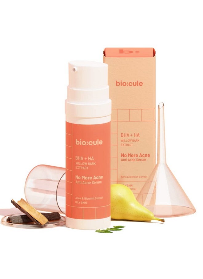 Biocule No More Acne Anti Acne 2% W/W Of Salicylic Acid (Bha) From Willow Bark With Natural Aha Neem & Ha Blemish & Oil Control Face Serum For Acne Prone Skin & Oily Skin 30Ml  - Image 2