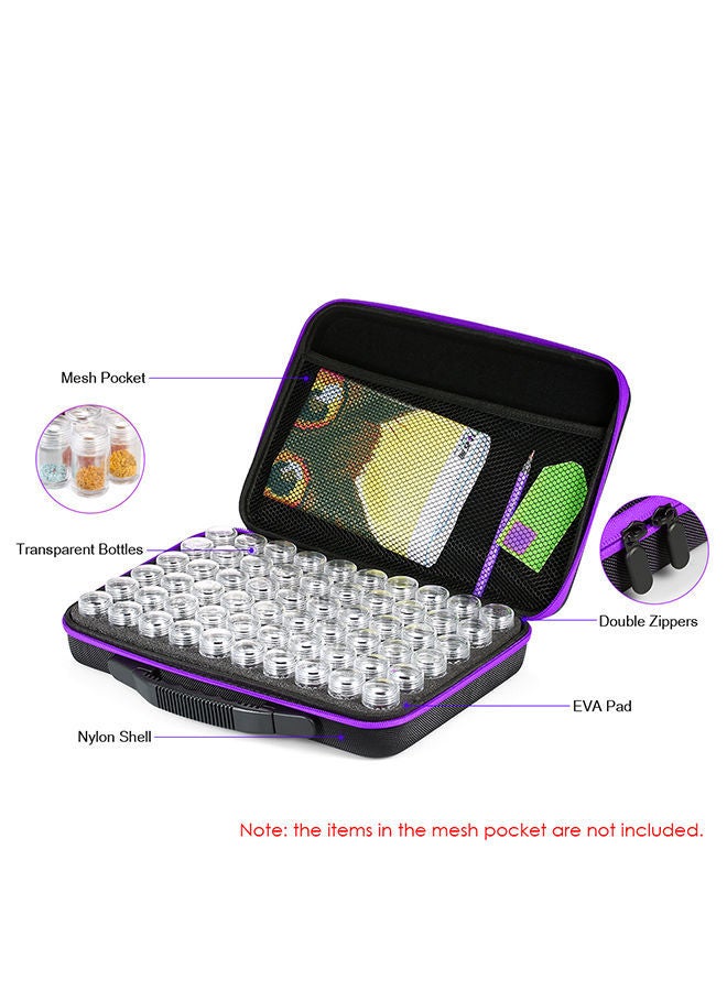 NIBEMINENT 60-Piece Bottles Rhinestones Storage Container Case Purple 32x7x24centimeter  - Image 4