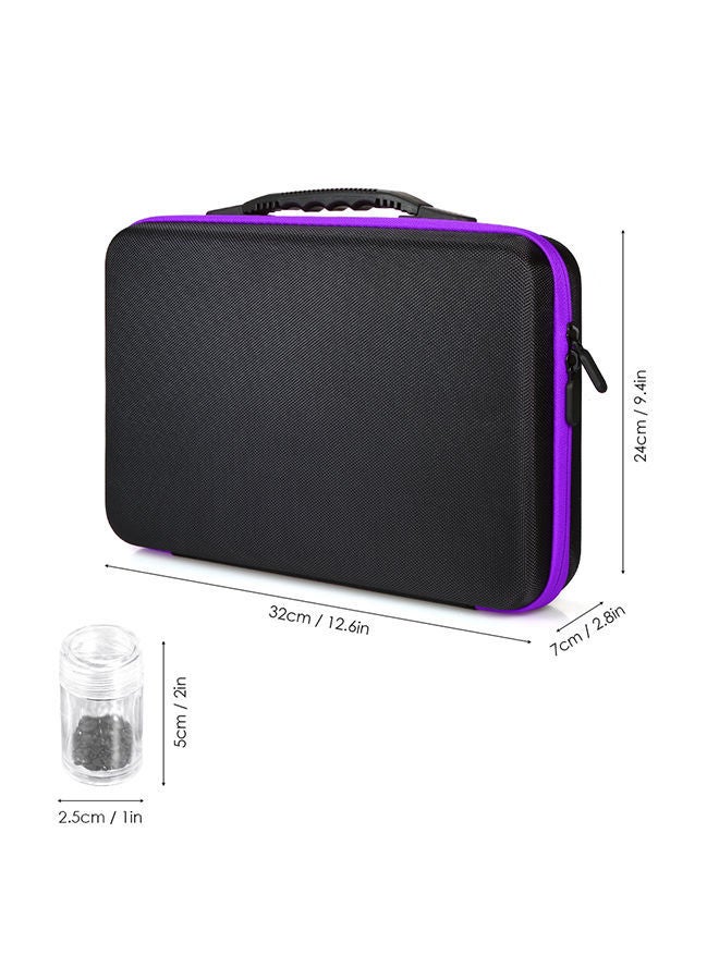 NIBEMINENT 60-Piece Bottles Rhinestones Storage Container Case Purple 32x7x24centimeter  - Image 3