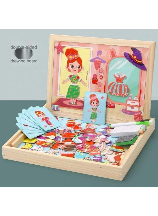 Magnetic Dress-Up Puzzle Board for Girls - Multifunctional Educational Toy