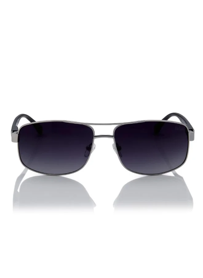 Lee Cooper Polarized Sunglasses Silver Frame Gradient Grey Mirror Lens 64mm  - LC1203C02