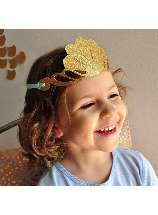 Confetti تاج حورية البحر! (عبوة من 12) | تاج قوقعة لحفلة عيد ميلاد حورية البحر وحفلة تحت البحر - لوازم قبعة الحفلة - Image 4