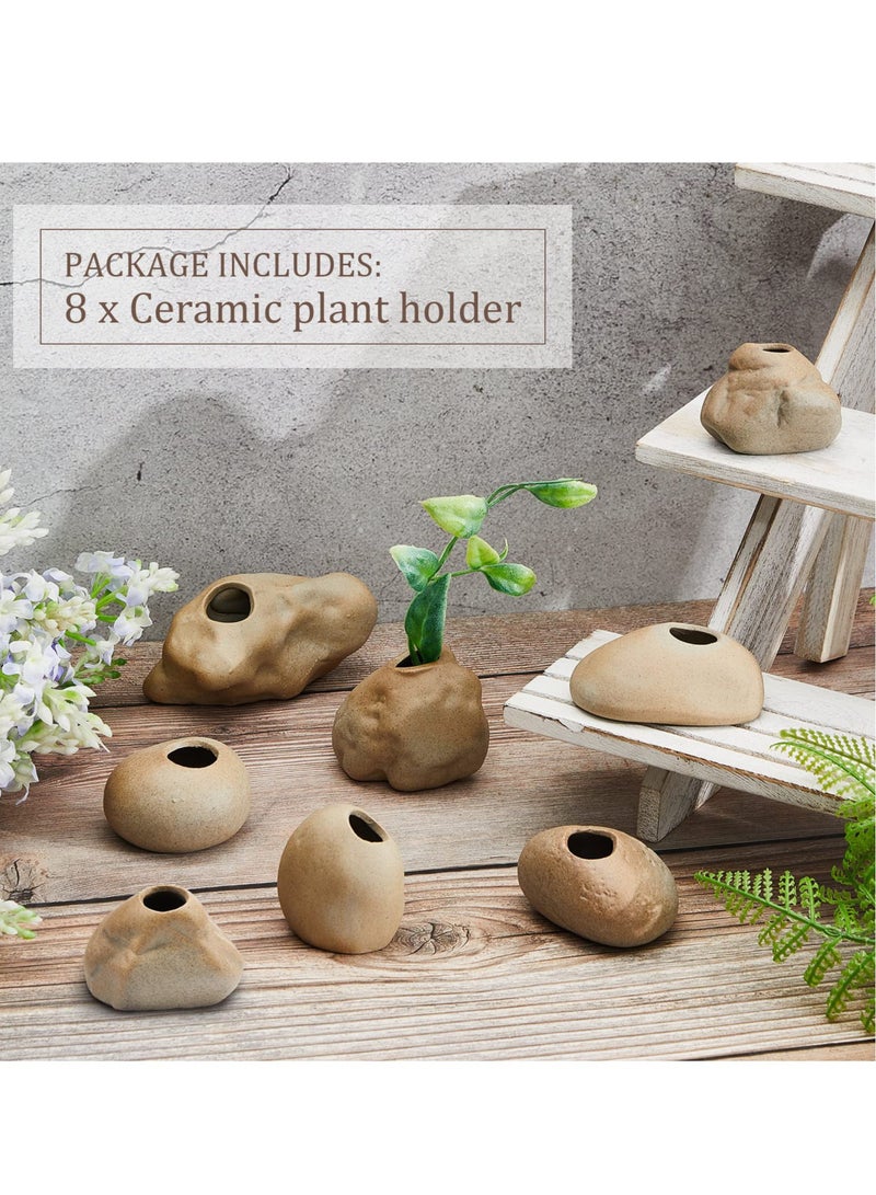 KASTWAVE Ceramic Aquarium Plant Pots, 8 Pcs Aquarium Plant Pots Holder Aquatic Cup Holder Aquarium Planter Fish Tank Decorations for Plants Cultivation  - Image 4