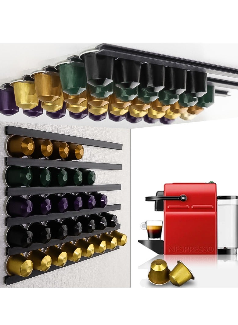 ميكسد جدار جبل حامل حبوب البن ، 6 قطعة حامل حبوب البن شريط التخزين ، ذاتية اللصق ديي حامل حبوب البن - Image 1