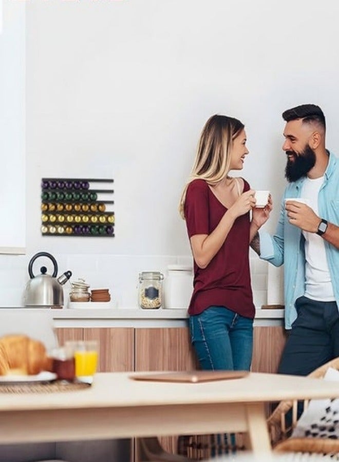 ميكسد جدار جبل حامل حبوب البن ، 6 قطعة حامل حبوب البن شريط التخزين ، ذاتية اللصق ديي حامل حبوب البن - Image 2