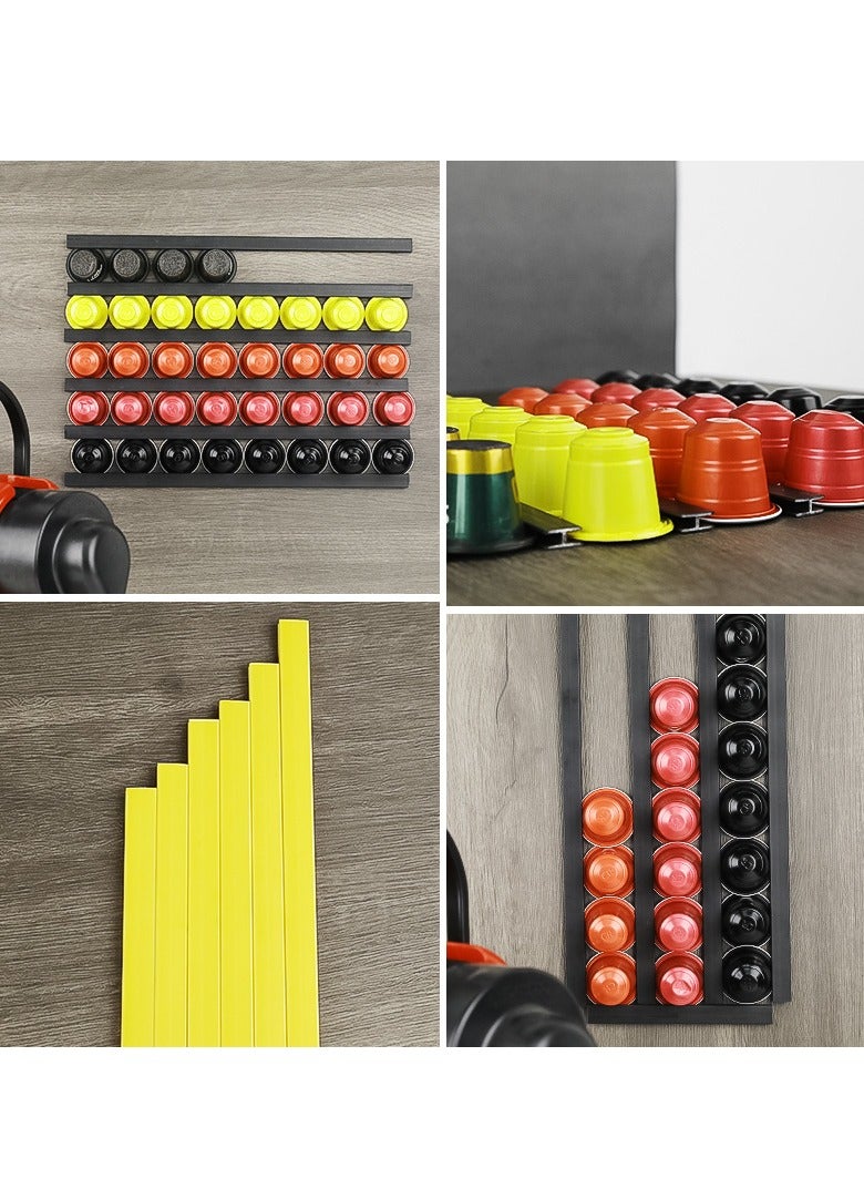 ميكسد جدار جبل حامل حبوب البن ، 6 قطعة حامل حبوب البن شريط التخزين ، ذاتية اللصق ديي حامل حبوب البن - Image 3