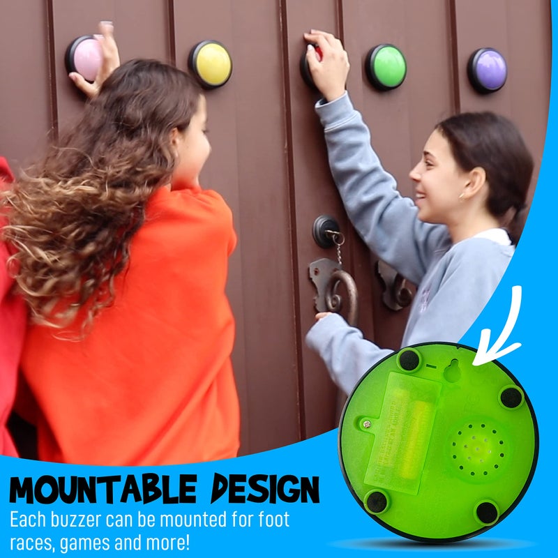Teacher's Choice 4 Pack Game Buzzers with Unique Loud Sounds for Each Buzzer | Great for Trivia Games, Family Feud, Jeopardy, Competition, Spelling Bees and more - Image 4