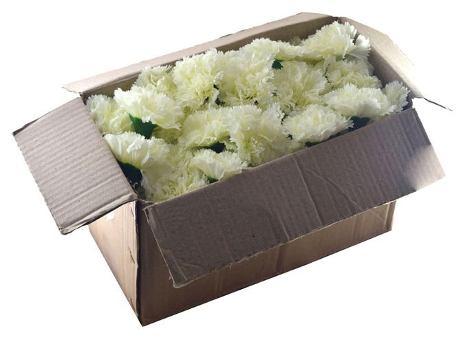 ARTIFICIAL WEDDING DECORATIONS LOOSE CARNATION FLOWER HEADS PACK OF 144 PCS WHITE