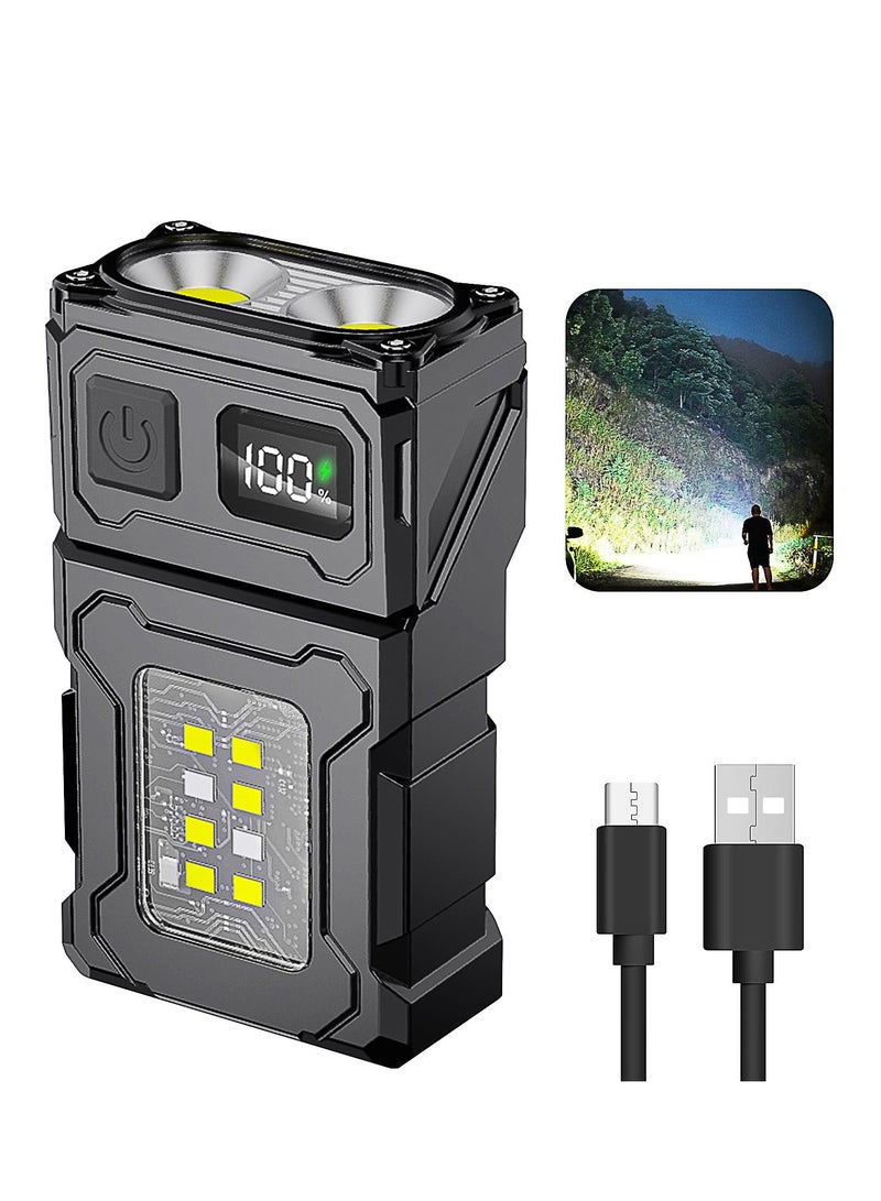 Super Bright Led Mini Flashlight: Multifunctional Outdoor Flashlight for Night Working, Running, Walking, Camping, Fishing, Hiking, Usb C Charging Warning Flash Light Mobile Phone Emergency Power Bank - Image 1