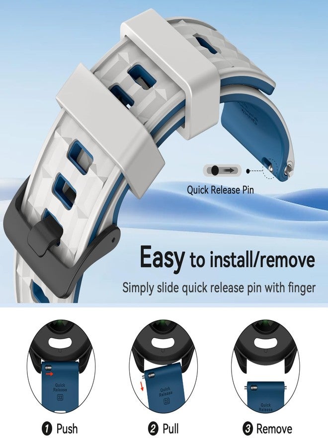 ISABAKE Watch Band for Garmin Forerunner 265/Forerunner 255/Vivoactive 4/Venu 2/Venu 3, 22mm Quick Release Silicone Replacement Strap for Coros Pace 3 - Image 4