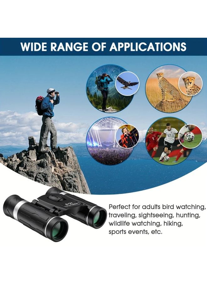 Black 8x21mm Compact Binoculars Lightweight Portable For Hunting Bird Watching - Image 5