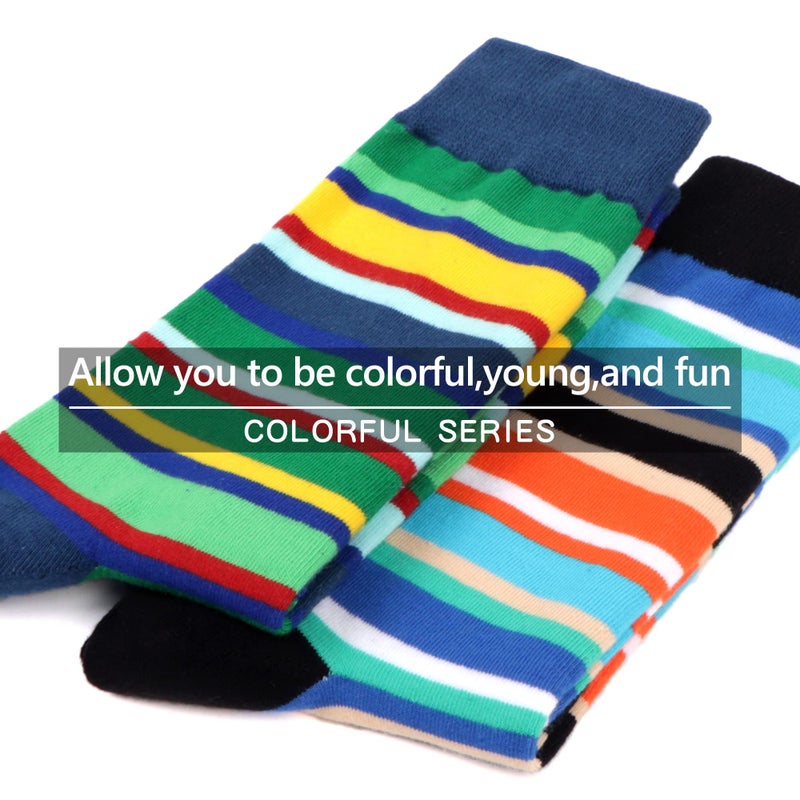 WeciBor Men's Dress Colorful Funny Fancy Cool Cotton Crew Socks, 12 Pack Multicolor Geometric, Size 10-13 - Image 5