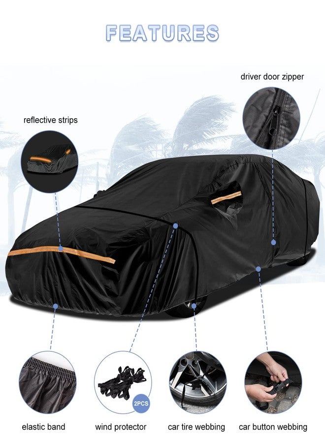 INSAUTO Waterproof Car Cover for Chevy Camaro 2010-2024,Upgrade 210D Oxford 100% Waterproof All Weather Outdoor Car Covers Sun Rain Snow Hail Protection with Driver Door Zipper - Image 5