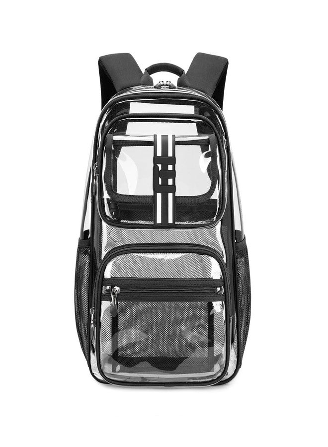 Cusangel Clear Backpack for School,16in Heavy Duty Clear BookBag,TPU Large Capacity Black See Through Backpack for Stadiums,Concerts,Plastic transparente para mujer for 8Age+(Light Blue) - Image 1