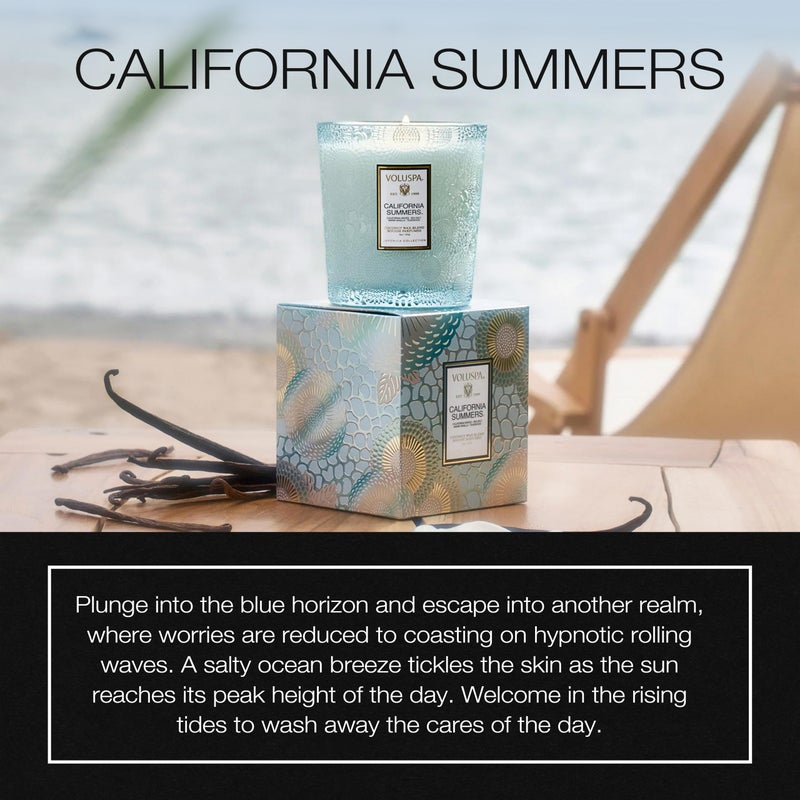 Voluspa California Summers Candle Jar, 9 oz, Coconut Wax Blend, Classic Scented Candles for Home, 60 Hour Burn Time, Poured in The USA - Image 2