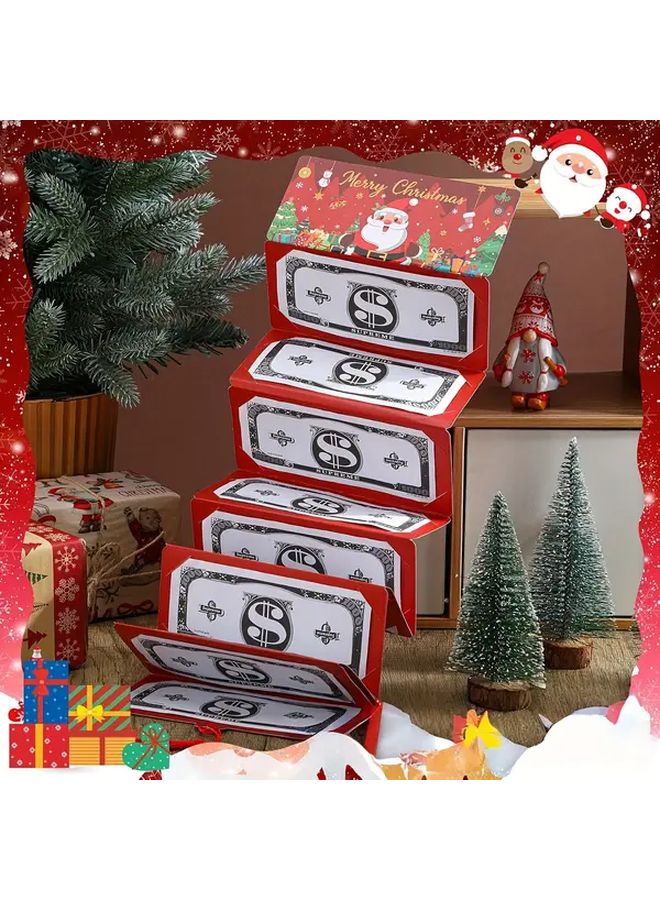 Blue 10 Compartment Christmas Cash Bags Santa Snowflake Tree Design Holiday Party Supplies - Image 1