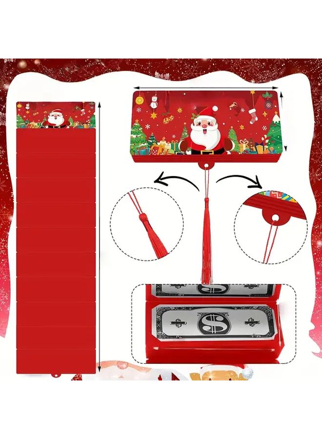 Blue 10 Compartment Christmas Cash Bags Santa Snowflake Tree Design Holiday Party Supplies - Image 4