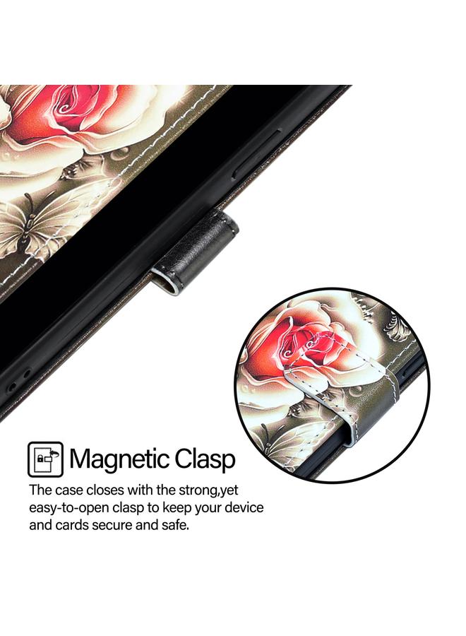 اس-توب جراب لهاتف Motorola Edge 50 5G Global بنمط رسم ملون من الجلد المنسوج البسيط - Image 5