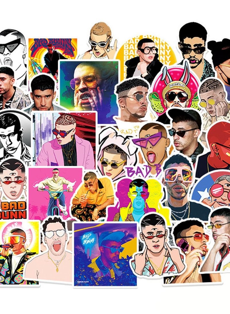 general 50-Piece Bad Bunny Cute Vinyl Waterproof Stickers - Image 1