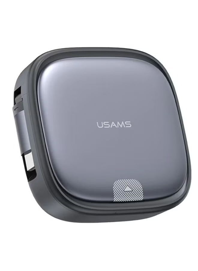 Usams 60W USB Travel Data Cable Adapter Case with Fast Charging – Compact Line Storage Organizer Box for Lightning, Type-C, and Micro USB Devices – Multi-Function Phone Holder Stand with Card Ejector Pin Set – Universal Charger & Data Sync Solution for iOS & Android - Image 1