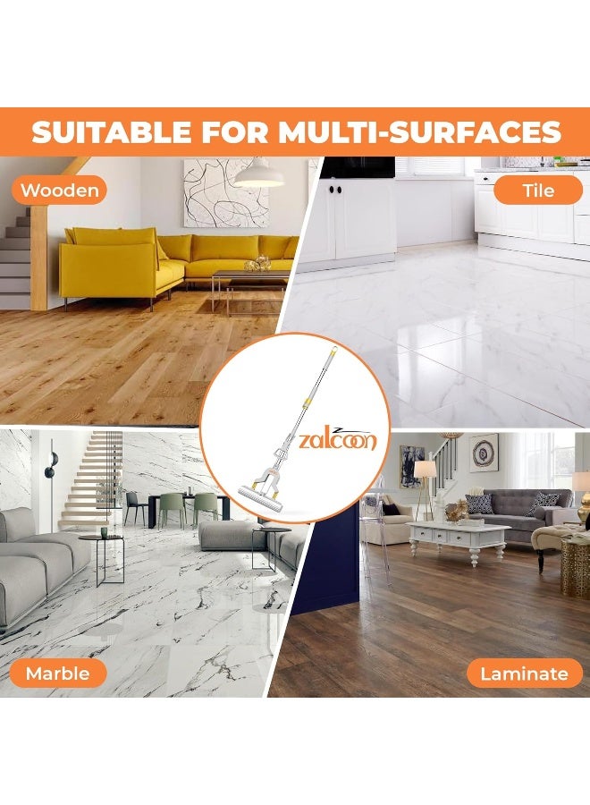 Zalcoon PVA Sponge Mop with Bucket, 3 Extra Ultra Absorbent PVA Sponge Refill, Household Cleaning Tool for Kitchen, Tiles, Multi-Surface Hard Floors - Image 4