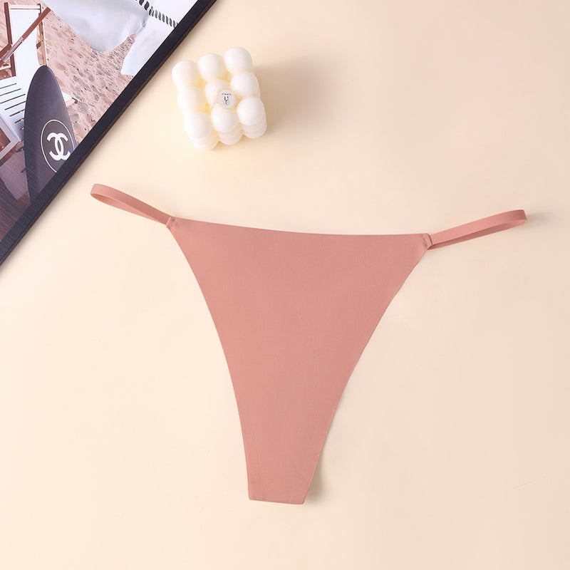 Thin Strap Thong Underwear Daily G String Thong Ice Silk Seamless T-Shaped Pants American Style - Image 1