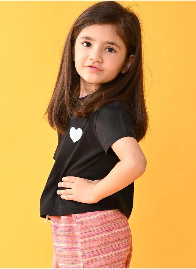 Anthrilo Heart Print Round Neck T-Shirt by Styli