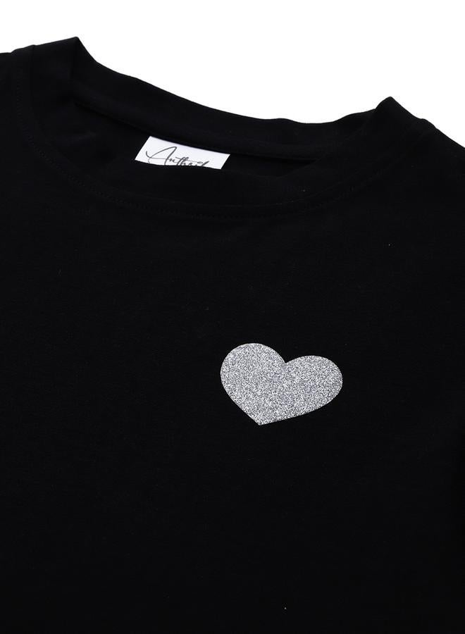 Anthrilo Heart Print Round Neck T-Shirt - Image 3