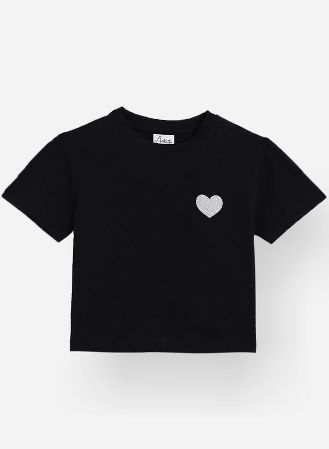 Anthrilo Heart Print Round Neck T-Shirt - Image 2