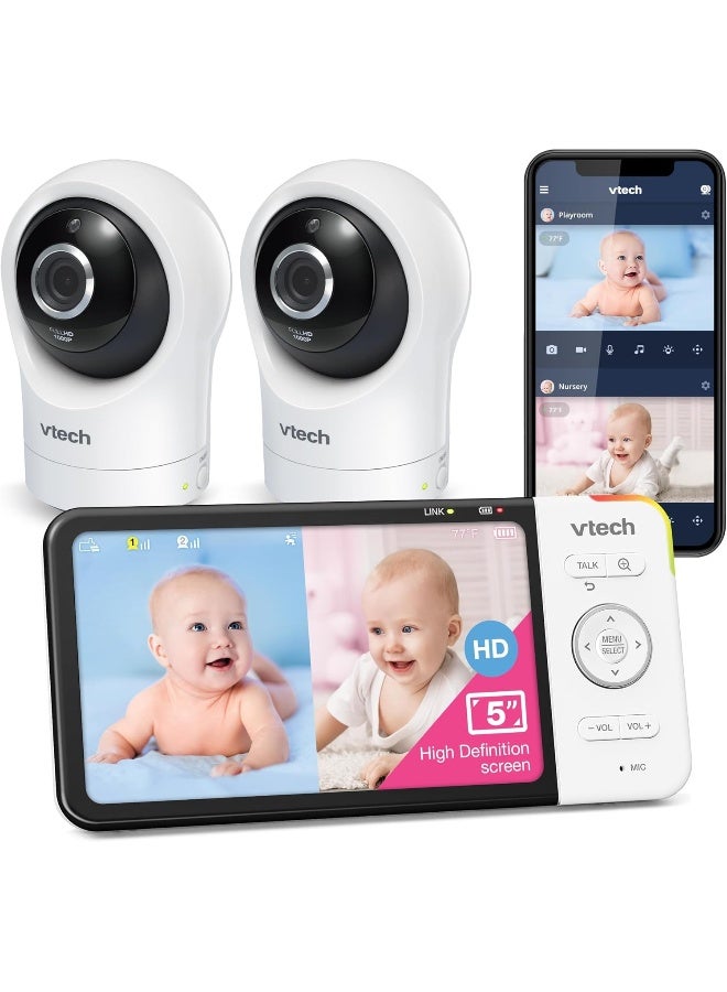 VTech RM5764-2HD 1080p مراقب الأطفال الذكي مع إمكانية الوصول عن بُعد عبر الواي فاي وكاميرتين - Image 1