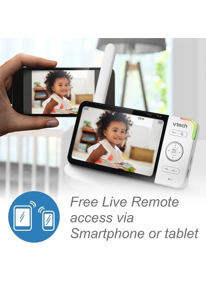 VTech RM5764-2HD 1080p مراقب الأطفال الذكي مع إمكانية الوصول عن بُعد عبر الواي فاي وكاميرتين - Image 5