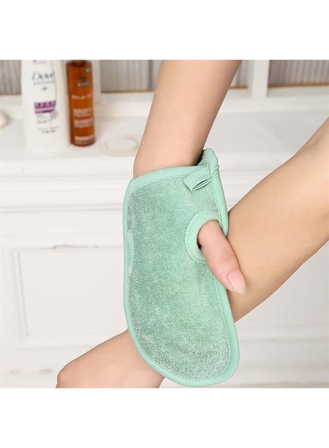 Quupy 3PCS Color Mixed Bathing Mittens Shower Bathroom Skin Face Body Wash Massage Loofah Scrub Spa Mitt Exfoliating Gloves Scrub Gloves Washcloth Accessory for Women Girls - Image 4