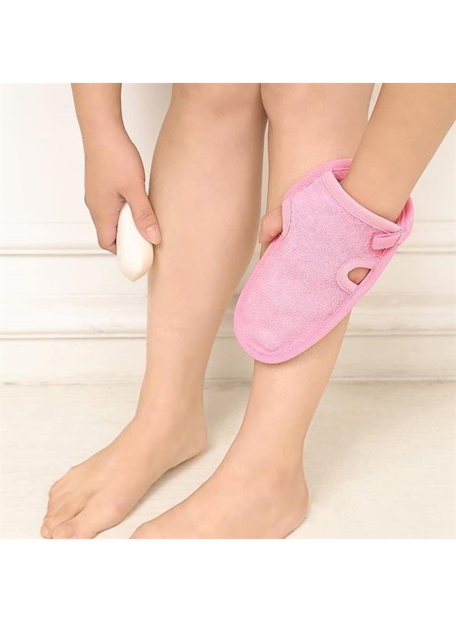 Quupy 3PCS Color Mixed Bathing Mittens Shower Bathroom Skin Face Body Wash Massage Loofah Scrub Spa Mitt Exfoliating Gloves Scrub Gloves Washcloth Accessory for Women Girls - Image 5