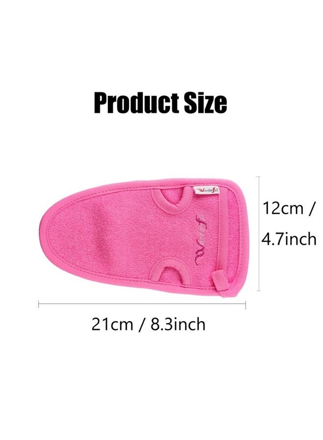 Quupy 3PCS Color Mixed Bathing Mittens Shower Bathroom Skin Face Body Wash Massage Loofah Scrub Spa Mitt Exfoliating Gloves Scrub Gloves Washcloth Accessory for Women Girls - Image 2
