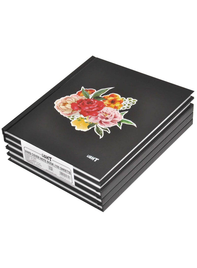 FIS LIGHT Pack of 5  Hard Cover Notebook Single Line,9X7 Inches (22.86 X 20.32 CM),100 Sheets -LINB971710 - Image 1