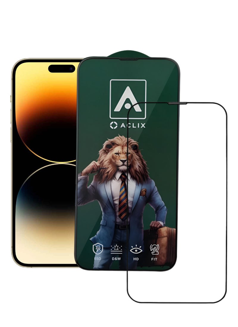 ACLIX Antistatic ESD Dustproof Premium Quality High Definition Tempered Glass Screen Protector Designed For  iPhone 14 Pro Max - Image 1