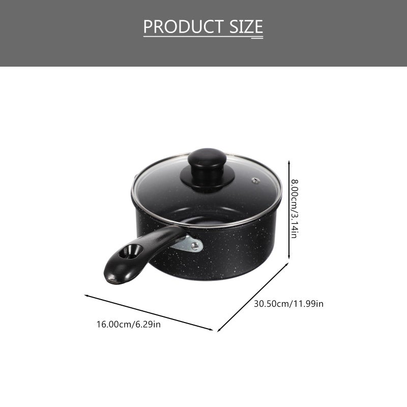 16cm Non Stick Maifan Stone Milk Pot With Lid Multi Function Saucepan For Stovetop Cooking - Image 3