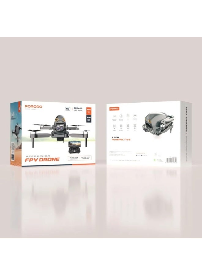 porodo Aerovision FPV Racing Drone with 6-Axis Gyro Stabilizer, 360° Flip, Optical Flow Height Control, Auto Obstacle Avoidance, 1800mAh Battery, 14–15 Min Flight Time & 80–100m Control Range - Image 4