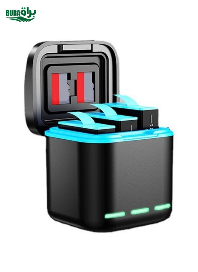 BURAQ GP-810 Rechargeable 3-Battery Charger Station Storage Case for GoPro HERO5 /6 /7 /8  - Image 1