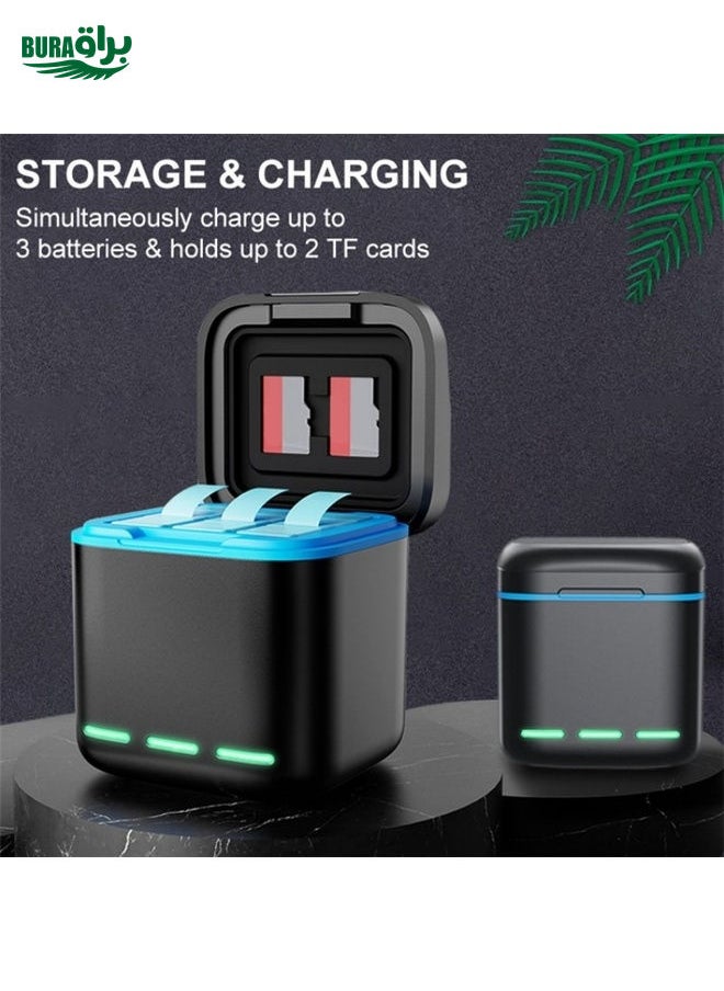 BURAQ GP-810 Rechargeable 3-Battery Charger Station Storage Case for GoPro HERO5 /6 /7 /8  - Image 2