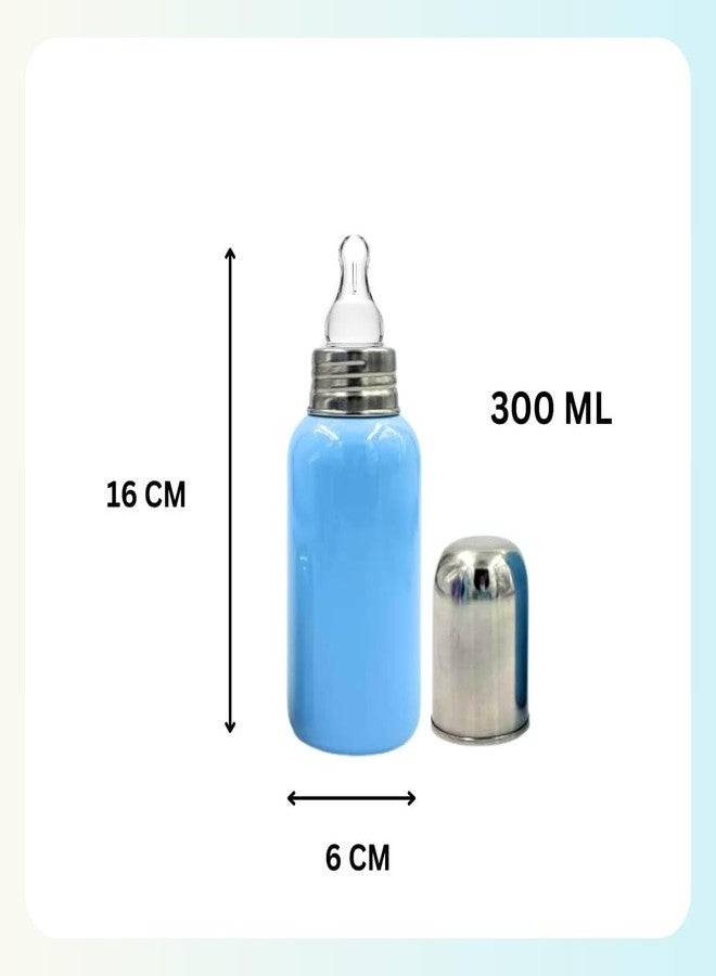 VOIK Vega Soft Steel Feeding Bottle for Newborn Baby | Premium Stainless Steel Baby Bottle | Lightweight, Durable Milk Bottle for Kids | Leak-Proof, BPA-Free | 300ml (Blue) - Image 5