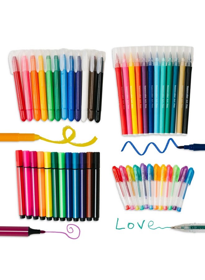 PapaKit Creative Art Coloring Set (Outer Space), Includes Travel Bag, Assorted Washable Marker Set, Glitter Pens & Coloring Pages, Art Supplies Great Gift for Kids - Image 4