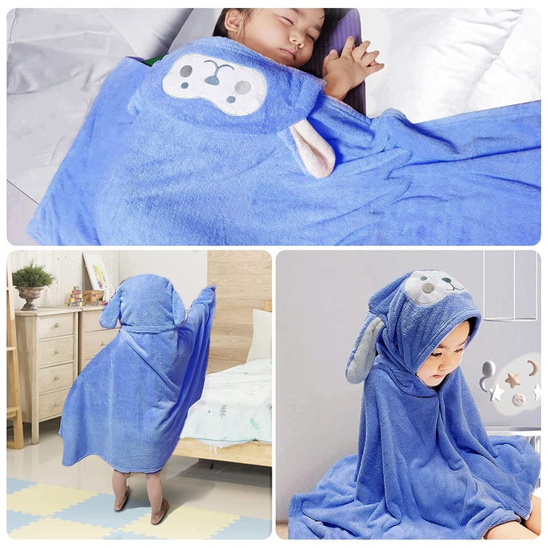 Visen Premium Hooded Towel for Kids,-28×55 INCH Large Size Kids Bath Towel,Ultra Soft Hooded Towel Wrap for Boys Girls, Highly Absorbent Bathrobe Blanket Gifts for Toddlers Shower (Navy Blue) - Image 5
