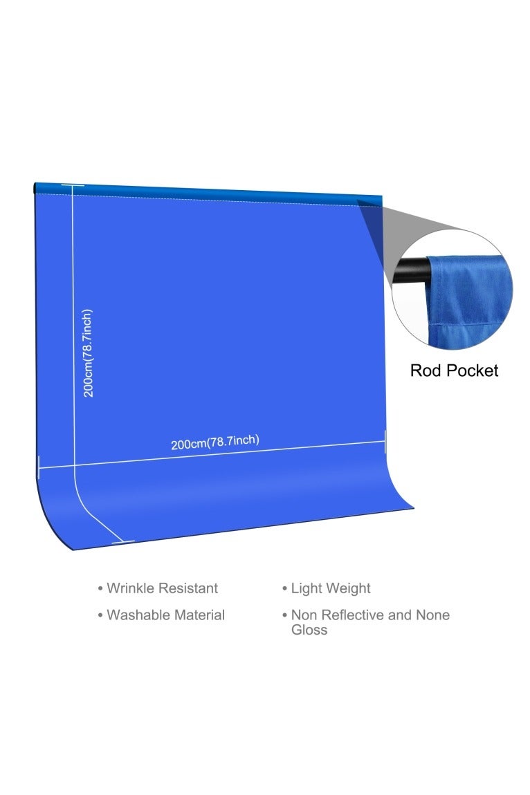 PULUZ 2M x 2M Photography Backdrop – Thick Blue Background Cloth for Photo Studio, Video Shooting, Live Streaming & Portrait Photography – PU5207L - Image 4