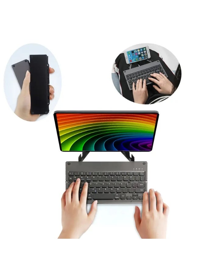 Generic Bi-Fold Bluetooth Keyboard – Portable Wireless Folding Keyboard with Touchpad, Compatible with iOS, Android, Windows, and More  - Image 3